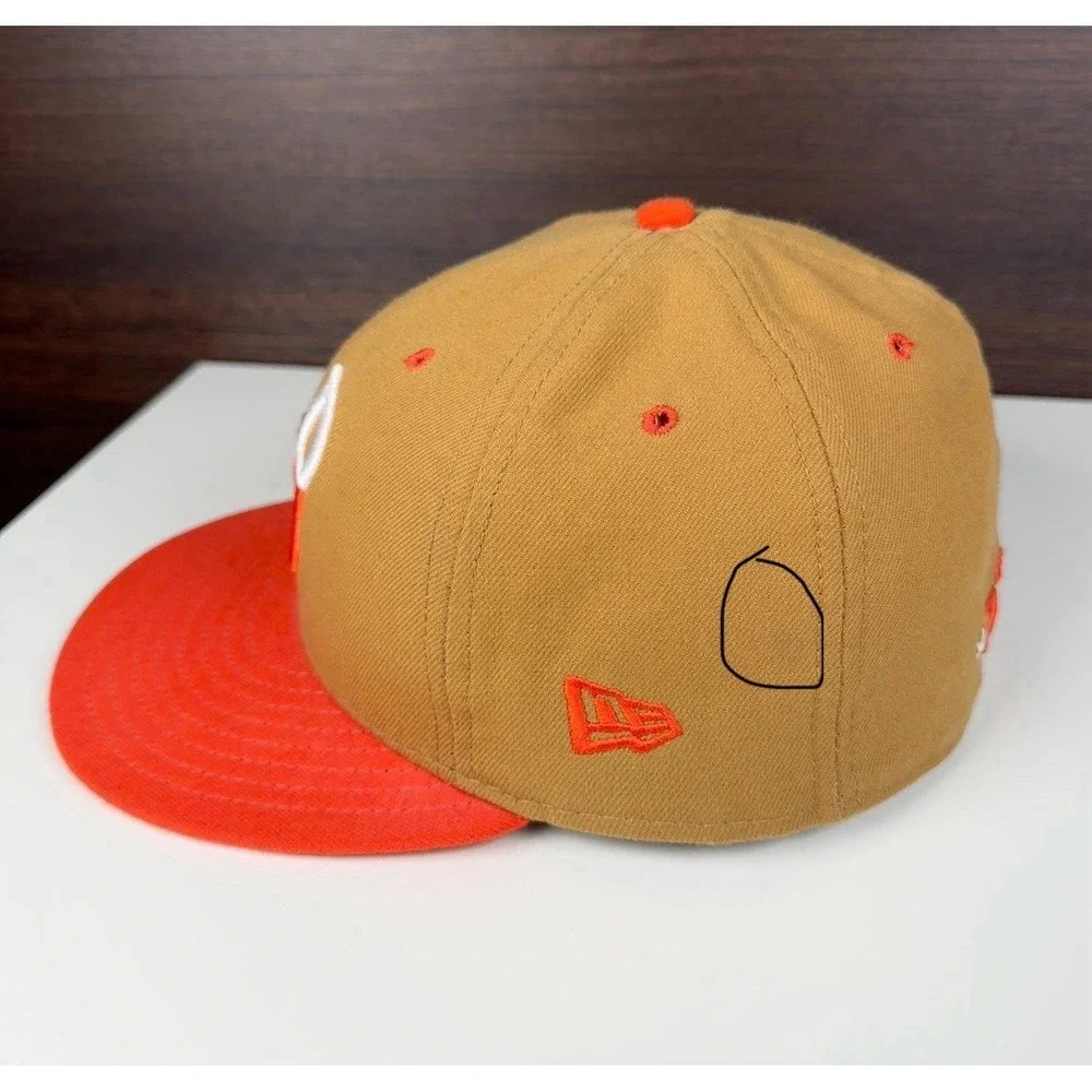 Vintage Leaders 1354 Chicago New Era Fitted Hat - 7 1/2 - Brown Orange